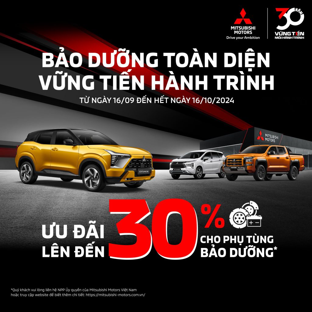 CHƯƠNG TRÌNH ƯU ĐÃI DỊCH VỤ ĐẶC BIỆT – 30 NĂM MITSUBISHI MOTORS VIỆT NAM