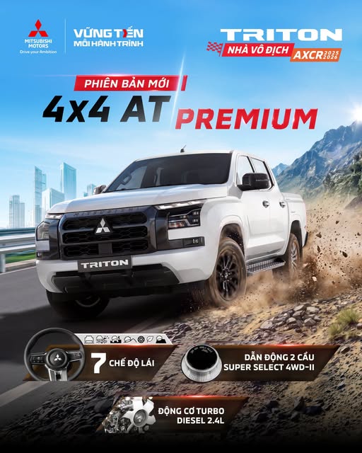 CHÍNH THỨC RA MẮT TRITON 4WD AT PREMIUM – BẢN LĨNH NHÀ VÔ ĐỊCH AXCR